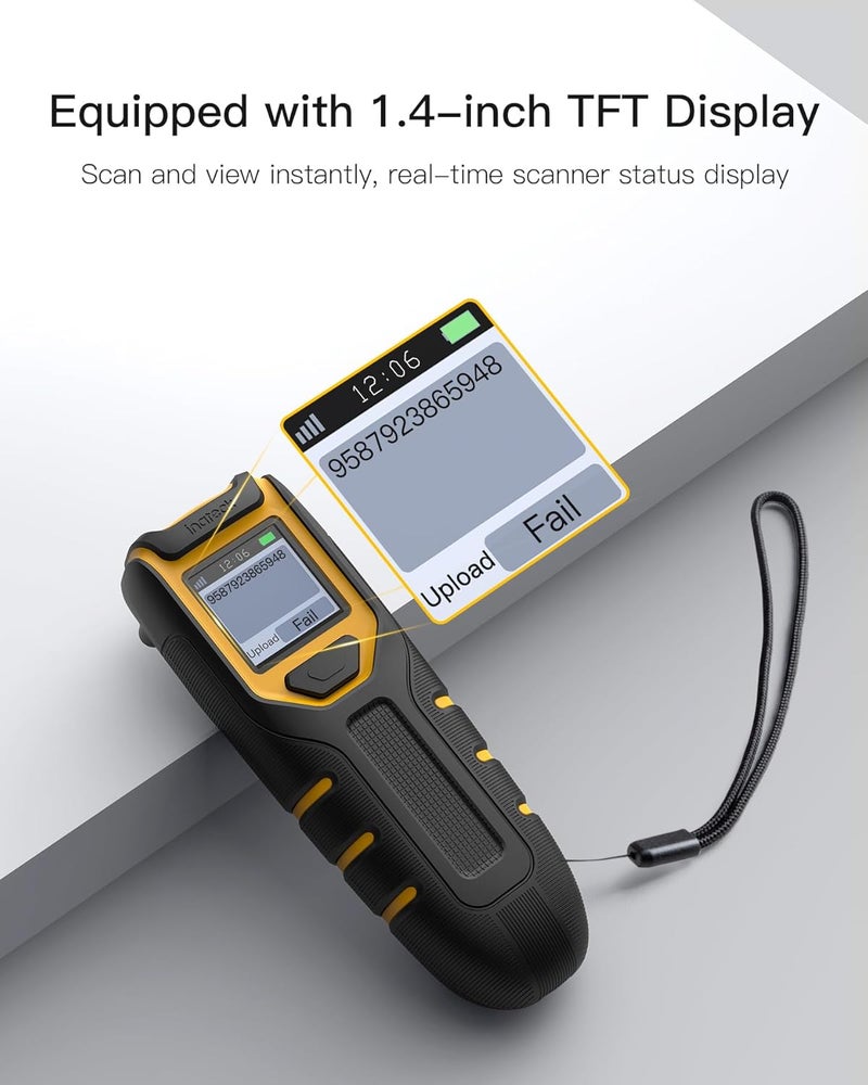 Inateck Barcode Scanner Wireless,Portable Bluetooth Barcode Scanner with Screen,1D 2D QR Code Scanner Kabellos 2.4GHz,Handscanner with APP and SDK, BCST-47 - Image 3